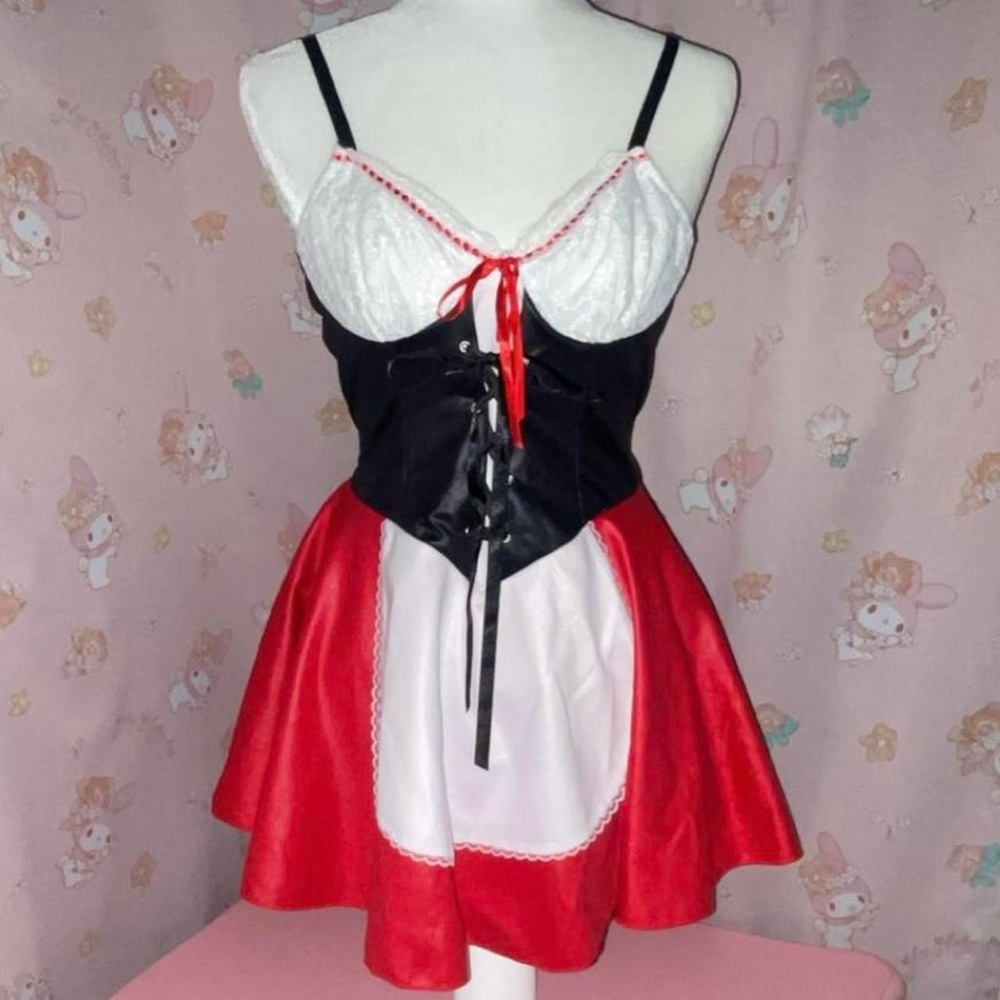 Leg Avenue Red and White Milkmaid Costume